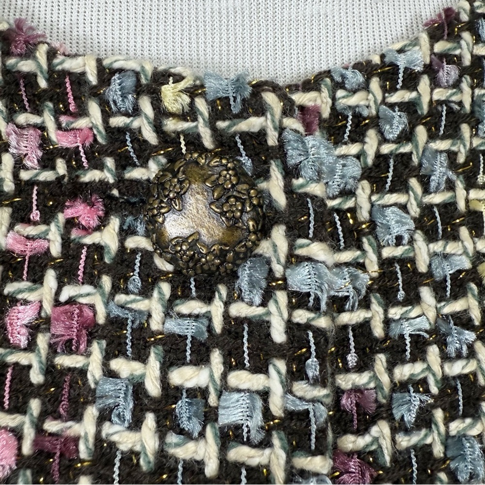 Koret Petite Tweed Blazer Jacket 14P Multicolor Pastel Bouclé Lined Career Coat - Picture 11 of 13